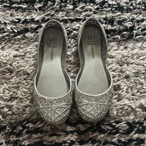 Mini Melissa silver shoes size 12